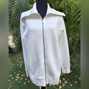 “SET” SPANX AirEssentials Luxe Full Zip Tunic (med) & Tapered Pant (sm) Powder